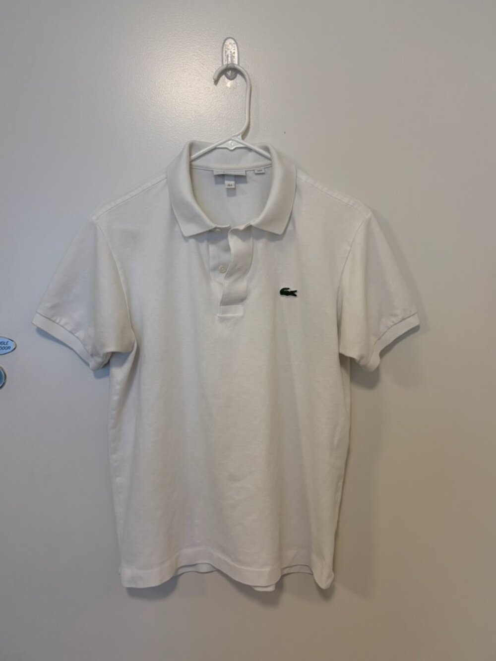 White Lacoste Polo Medium 4